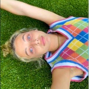 RAINBOW CHECKER SWEATER VEST!! EMMA CHAMBERLAIN